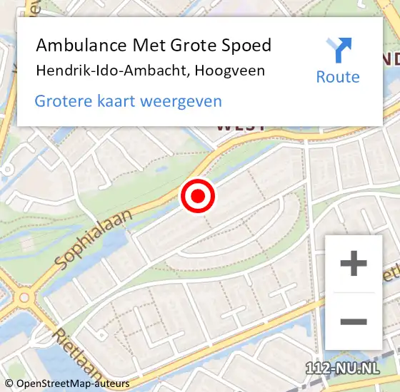Locatie op kaart van de 112 melding: Ambulance Met Grote Spoed Naar Hendrik-Ido-Ambacht, Hoogveen op 24 juli 2016 17:14