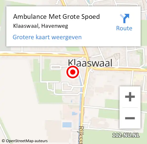 Locatie op kaart van de 112 melding: Ambulance Met Grote Spoed Naar Klaaswaal, Havenweg op 24 juli 2016 17:59