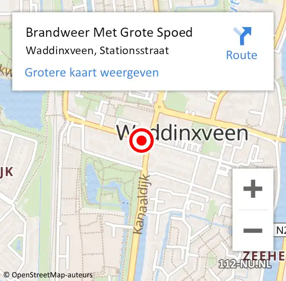 Locatie op kaart van de 112 melding: Brandweer Met Grote Spoed Naar Waddinxveen, Stationsstraat op 24 juli 2016 18:04