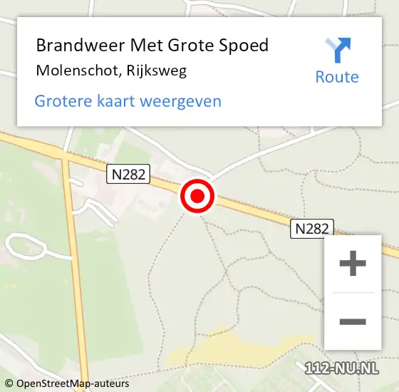 Locatie op kaart van de 112 melding: Brandweer Met Grote Spoed Naar Molenschot, Rijksweg op 24 juli 2016 19:46