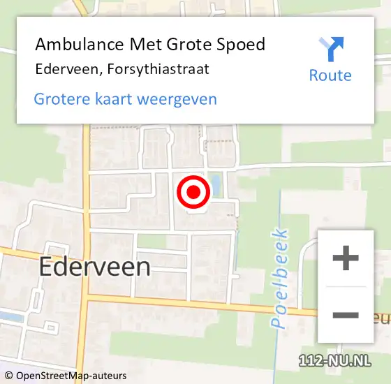 Locatie op kaart van de 112 melding: Ambulance Met Grote Spoed Naar Ederveen, Forsythiastraat op 24 juli 2016 20:45