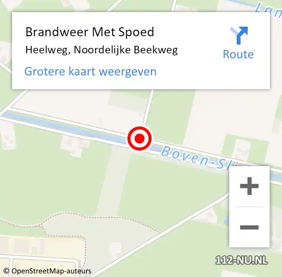 Locatie op kaart van de 112 melding: Brandweer Met Spoed Naar Heelweg, Noordelijke Beekweg op 24 juli 2016 20:49