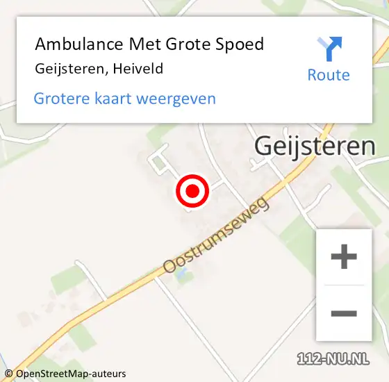 Locatie op kaart van de 112 melding: Ambulance Met Grote Spoed Naar Geijsteren, Heiveld op 24 juli 2016 21:07