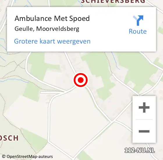 Locatie op kaart van de 112 melding: Ambulance Met Spoed Naar Geulle, Moorveldsberg op 22 december 2013 10:34