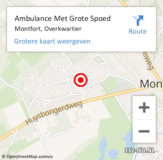 Locatie op kaart van de 112 melding: Ambulance Met Grote Spoed Naar Montfort, Overkwartier op 24 juli 2016 23:23