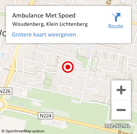 Locatie op kaart van de 112 melding: Ambulance Met Spoed Naar Woudenberg, Klein Lichtenberg op 22 december 2013 10:42