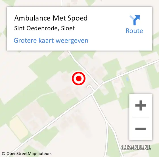 Locatie op kaart van de 112 melding: Ambulance Met Spoed Naar Sint Oedenrode, Sloef op 25 juli 2016 04:42