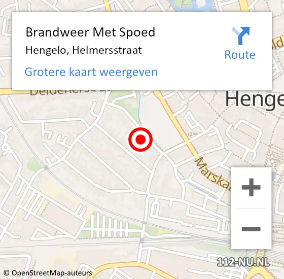 Locatie op kaart van de 112 melding: Brandweer Met Spoed Naar Hengelo, Helmersstraat op 22 december 2013 10:57