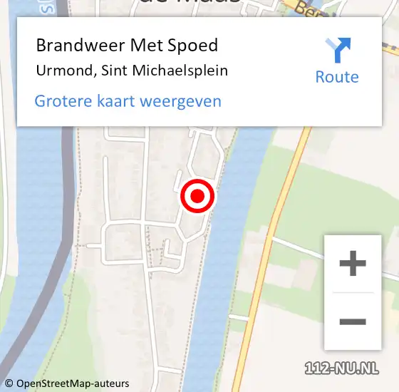 Locatie op kaart van de 112 melding: Brandweer Met Spoed Naar Urmond, Sint Michaelsplein op 25 juli 2016 10:14