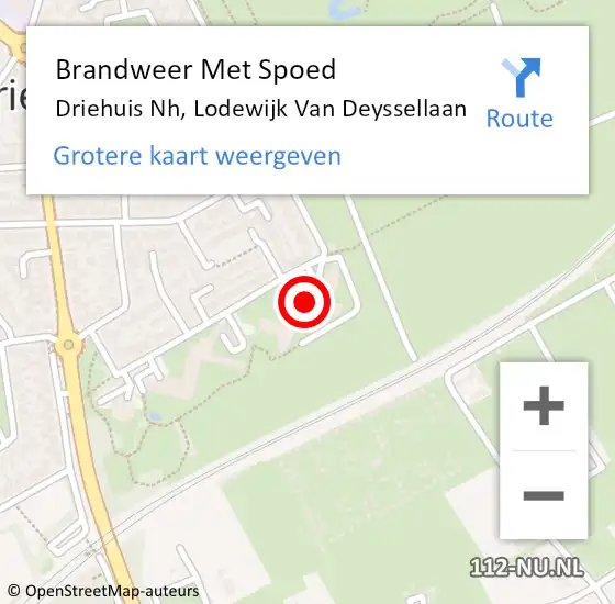 Locatie op kaart van de 112 melding: Brandweer Met Spoed Naar Driehuis Nh, Lodewijk Van Deyssellaan op 25 juli 2016 11:00