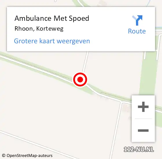 Locatie op kaart van de 112 melding: Ambulance Met Spoed Naar Rhoon, Korteweg op 25 juli 2016 11:13