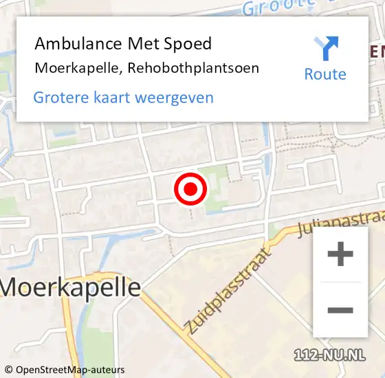 Locatie op kaart van de 112 melding: Ambulance Met Spoed Naar Moerkapelle, Rehobothplantsoen op 25 juli 2016 11:52