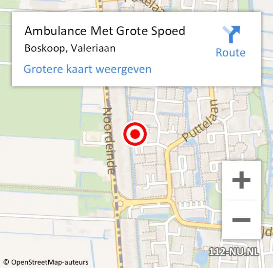 Locatie op kaart van de 112 melding: Ambulance Met Grote Spoed Naar Boskoop, Valeriaan op 22 december 2013 11:47