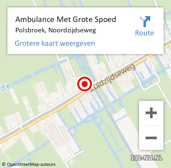 Locatie op kaart van de 112 melding: Ambulance Met Grote Spoed Naar Polsbroek, Noordzijdseweg op 25 juli 2016 14:20