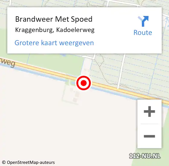 Locatie op kaart van de 112 melding: Brandweer Met Spoed Naar Kraggenburg, Kadoelerweg op 25 juli 2016 14:24