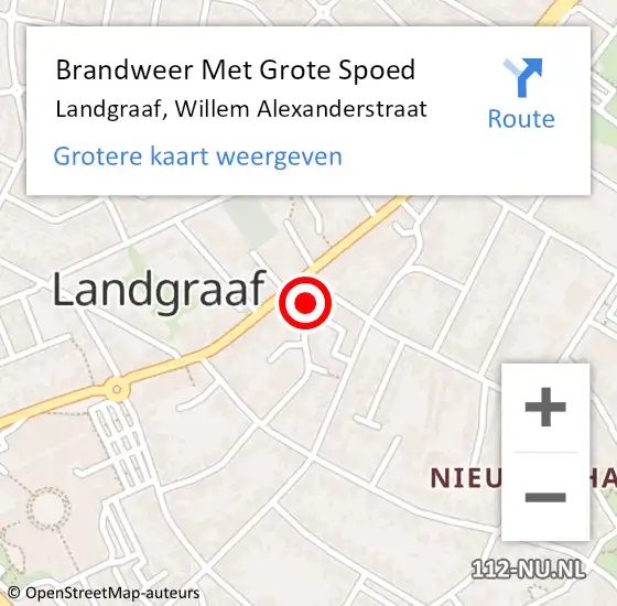 Locatie op kaart van de 112 melding: Brandweer Met Grote Spoed Naar Landgraaf, Willem Alexanderstraat op 25 juli 2016 14:31