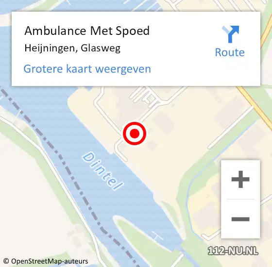 Locatie op kaart van de 112 melding: Ambulance Met Spoed Naar Heijningen, Glasweg op 25 juli 2016 15:03