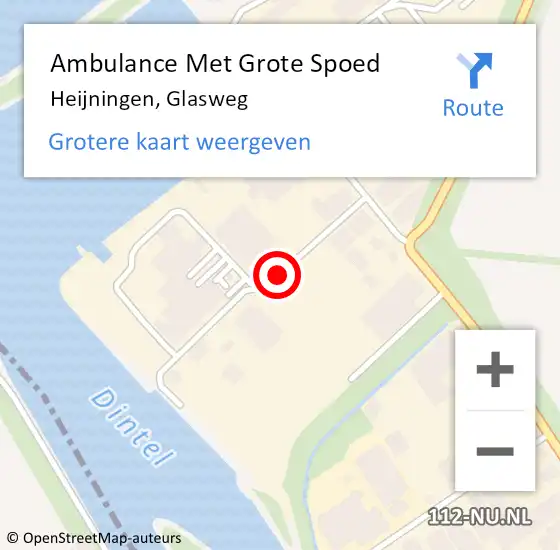 Locatie op kaart van de 112 melding: Ambulance Met Grote Spoed Naar Heijningen, Glasweg op 25 juli 2016 15:06