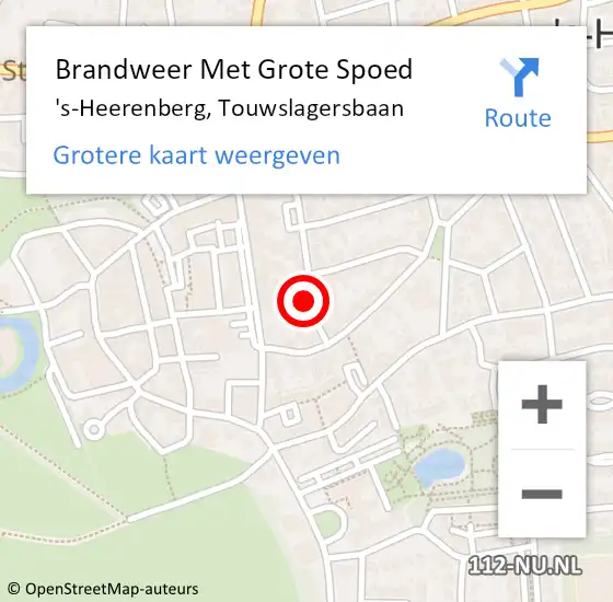 Locatie op kaart van de 112 melding: Brandweer Met Grote Spoed Naar 's-Heerenberg, Touwslagersbaan op 25 juli 2016 15:30