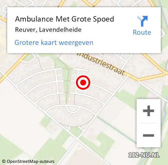 Locatie op kaart van de 112 melding: Ambulance Met Grote Spoed Naar Reuver, Lavendelheide op 22 december 2013 12:11