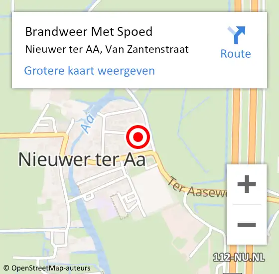 Locatie op kaart van de 112 melding: Brandweer Met Spoed Naar Nieuwer ter AA, Van Zantenstraat op 25 juli 2016 16:27