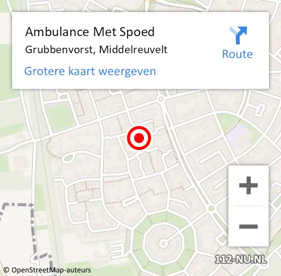 Locatie op kaart van de 112 melding: Ambulance Met Spoed Naar Grubbenvorst, Middelreuvelt op 22 december 2013 12:31
