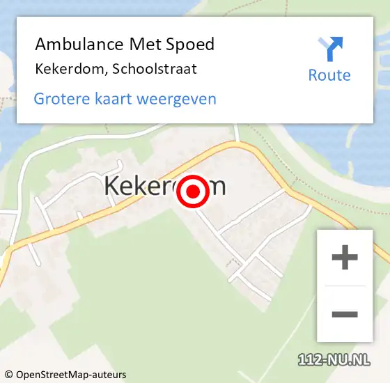 Locatie op kaart van de 112 melding: Ambulance Met Spoed Naar Kekerdom, Schoolstraat op 25 juli 2016 20:54