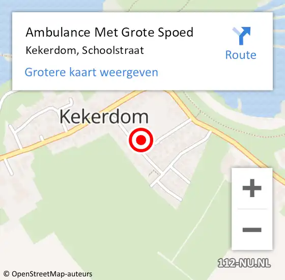 Locatie op kaart van de 112 melding: Ambulance Met Grote Spoed Naar Kekerdom, Schoolstraat op 25 juli 2016 21:10