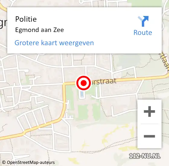 Locatie op kaart van de 112 melding: Politie Egmond aan Zee op 25 juli 2016 21:50