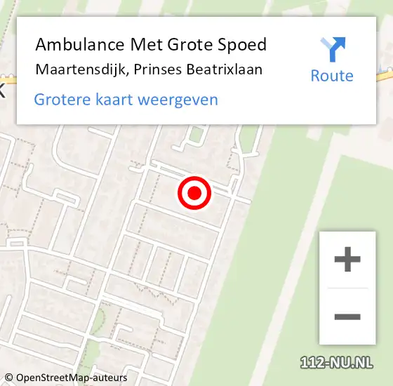 Locatie op kaart van de 112 melding: Ambulance Met Grote Spoed Naar Maartensdijk, Prinses Beatrixlaan op 25 juli 2016 23:07