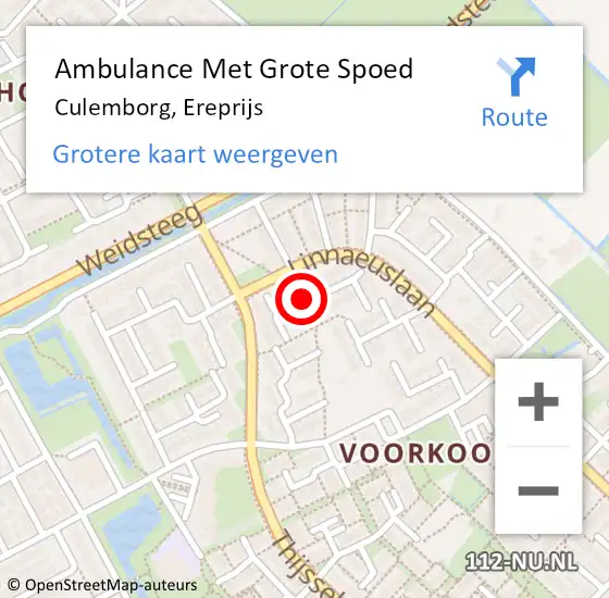 Locatie op kaart van de 112 melding: Ambulance Met Grote Spoed Naar Culemborg, Ereprijs op 26 juli 2016 00:54