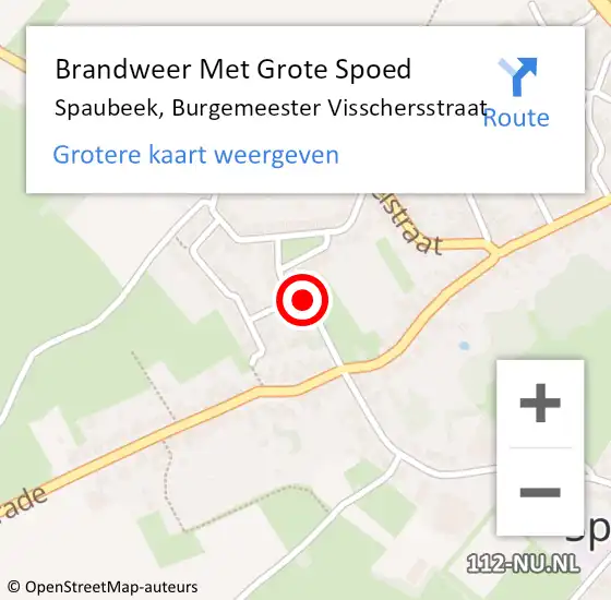 Locatie op kaart van de 112 melding: Brandweer Met Grote Spoed Naar Spaubeek, Burgemeester Visschersstraat op 26 juli 2016 01:22