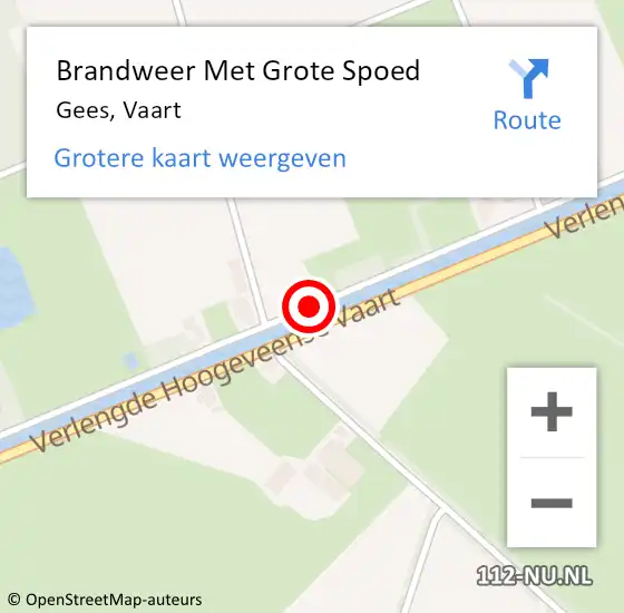 Locatie op kaart van de 112 melding: Brandweer Met Grote Spoed Naar Gees, Vaart op 26 juli 2016 05:44