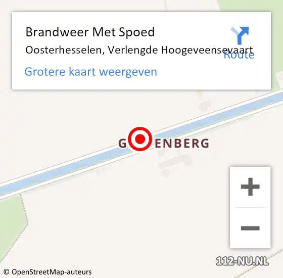 Locatie op kaart van de 112 melding: Brandweer Met Spoed Naar Oosterhesselen, Verl Hoogeveensevaart op 26 juli 2016 07:30