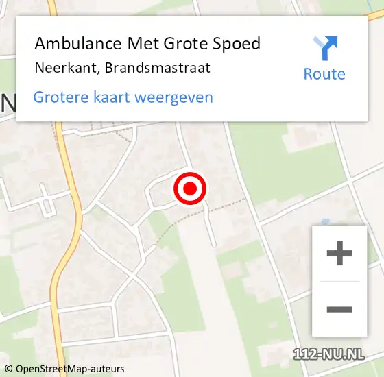 Locatie op kaart van de 112 melding: Ambulance Met Grote Spoed Naar Neerkant, Brandsmastraat op 26 juli 2016 07:34