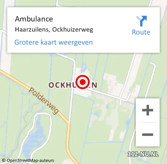 Locatie op kaart van de 112 melding: Ambulance Haarzuilens, Ockhuizerweg op 26 juli 2016 08:18