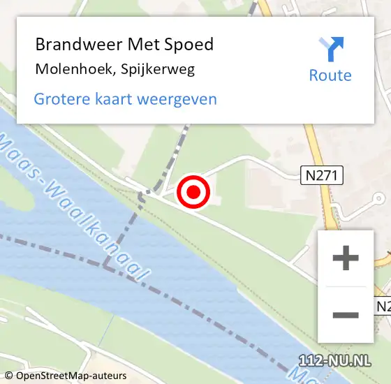 Locatie op kaart van de 112 melding: Brandweer Met Spoed Naar Molenhoek, Spijkerweg op 26 juli 2016 08:24