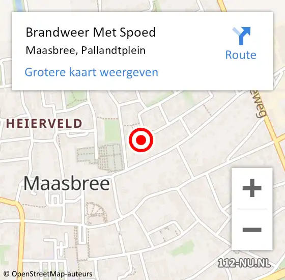 Locatie op kaart van de 112 melding: Brandweer Met Spoed Naar Maasbree, Pallandtplein op 26 juli 2016 09:56