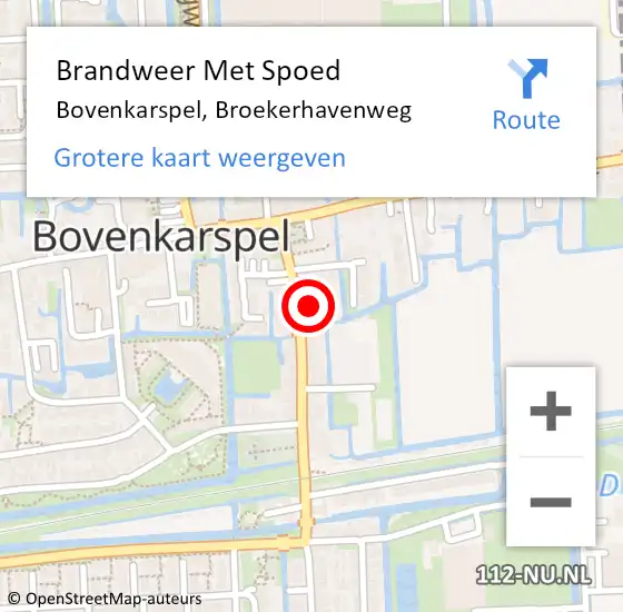 Locatie op kaart van de 112 melding: Brandweer Met Spoed Naar Bovenkarspel, Broekerhavenweg op 22 december 2013 13:38