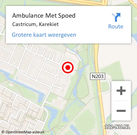 Locatie op kaart van de 112 melding: Ambulance Met Spoed Naar Castricum, Karekiet op 26 juli 2016 11:20