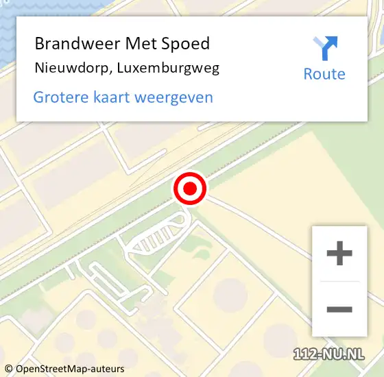 Locatie op kaart van de 112 melding: Brandweer Met Spoed Naar Nieuwdorp, Luxemburgweg op 16 september 2013 21:17