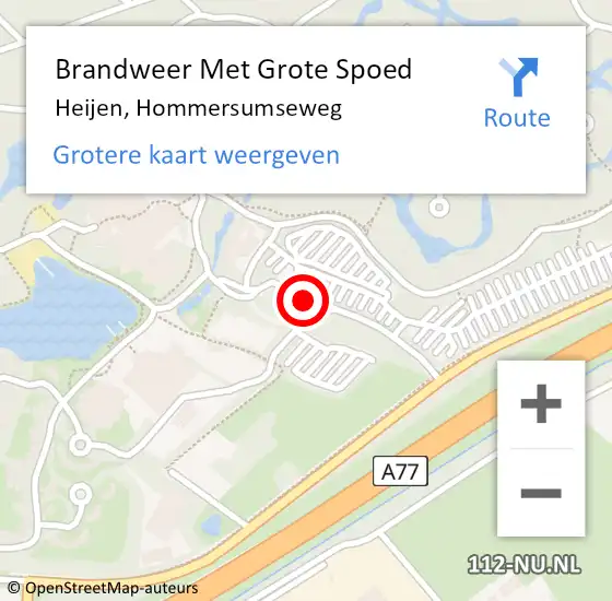 Locatie op kaart van de 112 melding: Brandweer Met Grote Spoed Naar Heijen, Hommersumseweg op 26 juli 2016 12:36