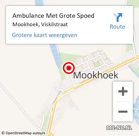 Locatie op kaart van de 112 melding: Ambulance Met Grote Spoed Naar Mookhoek, Viskilstraat op 26 juli 2016 13:04