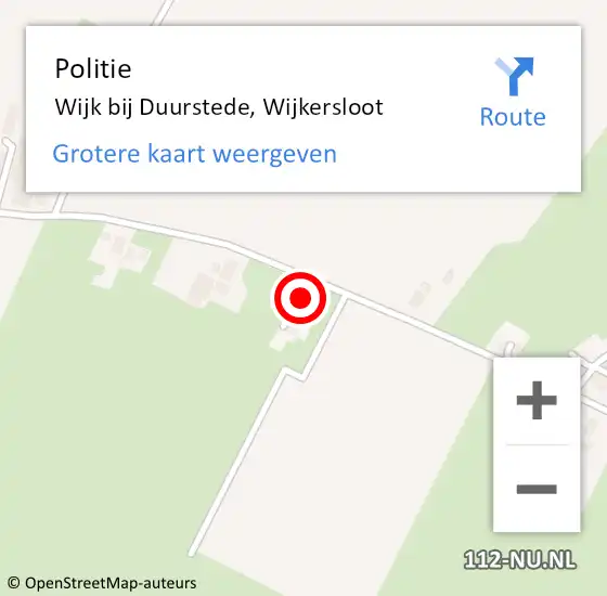 Locatie op kaart van de 112 melding: Politie Wijk bij Duurstede, Wijkersloot op 26 juli 2016 13:19