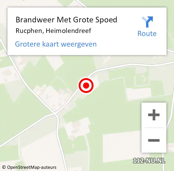 Locatie op kaart van de 112 melding: Brandweer Met Grote Spoed Naar Rucphen, Heimolendreef op 26 juli 2016 13:26