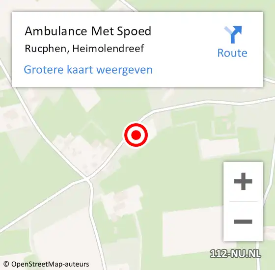 Locatie op kaart van de 112 melding: Ambulance Met Spoed Naar Rucphen, Heimolendreef op 26 juli 2016 13:42