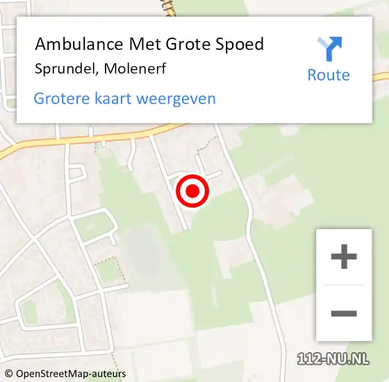 Locatie op kaart van de 112 melding: Ambulance Met Grote Spoed Naar Sprundel, Molenerf op 26 juli 2016 14:14