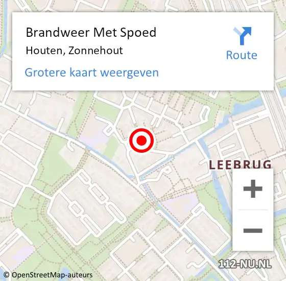 Locatie op kaart van de 112 melding: Brandweer Met Spoed Naar Houten, Zonnehout op 26 juli 2016 14:33