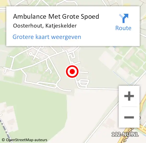 Locatie op kaart van de 112 melding: Ambulance Met Grote Spoed Naar Oosterhout, Katjeskelder op 26 juli 2016 14:51