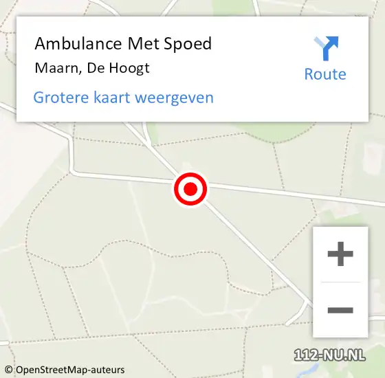 Locatie op kaart van de 112 melding: Ambulance Met Spoed Naar Maarn, De Hoogt op 26 juli 2016 15:22